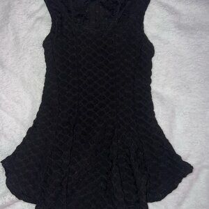 Elegant Black Sleeveless textured Tank Top